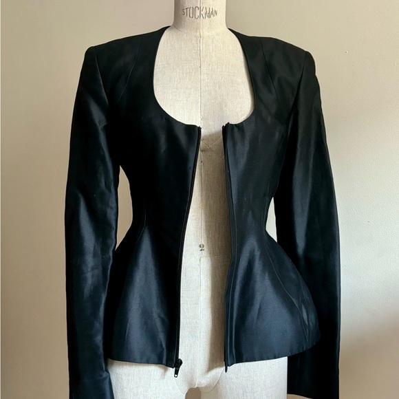 NWOT Rosie Assoulin U-Turn Fitted Mikado Blazer Tailored Silk Jacket $1795 - Picture 12 of 15